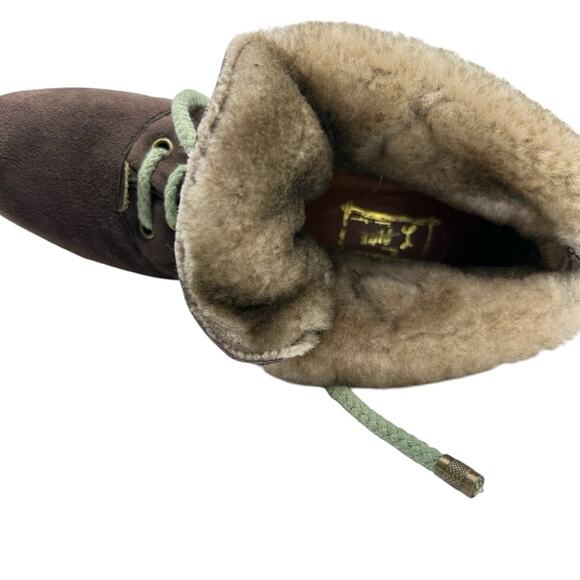 Miss L Fire London Booties Womens Size 8.5 Brown Suede Faux Fur Edgy Boho Artsy - Picture 7 of 10